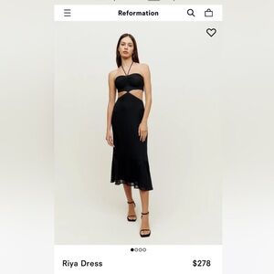 Reformation Black Riya Dress NWT
